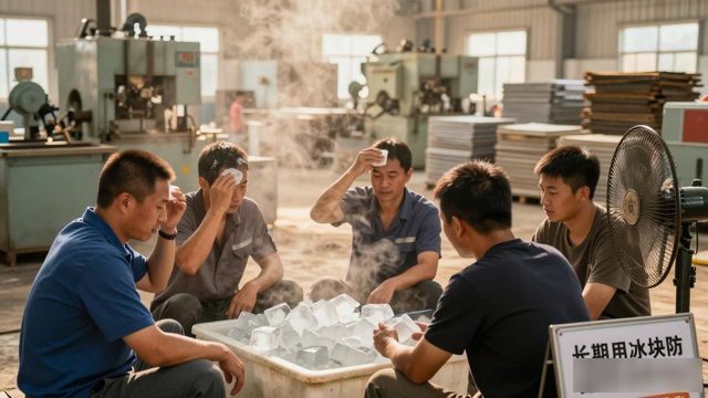 车间高温不用愁 锡山防暑降温冰块成了工人的救命凉方
